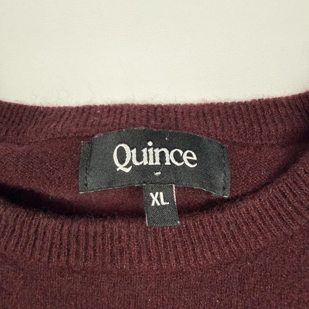 Quince Sweater Mens XL Red 100% Cashmere Crewneck Knit Pullover Classic Solid
